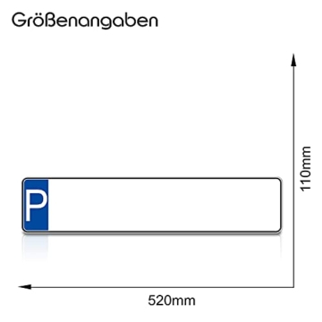 Individuelles Parkplatzschild 520x110mm mit P-Symbol aus Aluminium Wunschkennzeichen mit eigenem Text Wunschname für Parkplatz Schild (15 P - Frauenparkplatz) - 2
