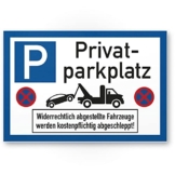 Komma Security Privatparkplatz - Parkverbot 30 x 20 cm Hinweisschild Verbotsschild Parkplatzschild Privat Parkplatz - Warnung Autos Fahrzeuge Warnschild - Parkplatz Freihalten - 1