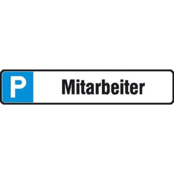 Parkplatzschild Besucherparkplatz | Aluminium geprägt | 52,0 x 11,0 cm | Parkplatzkennzeichnung (P - Mitarbeiter, 52,0 x 11,0 cm) - 1