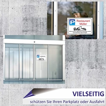 Parkplatzschild - WUNSCHTEXT - Alu-Dibond ab 300x200 mm - für Garage, Hotel, Parkplatz, Schule, Carport, Firma - personalisiert - 3