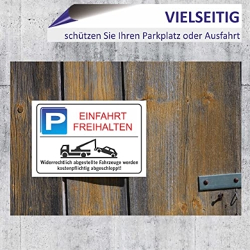 Parkplatzschild - WUNSCHTEXT - Alu-Dibond ab 300x200 mm - für Garage, Hotel, Parkplatz, Schule, Carport, Firma - personalisiert - 6