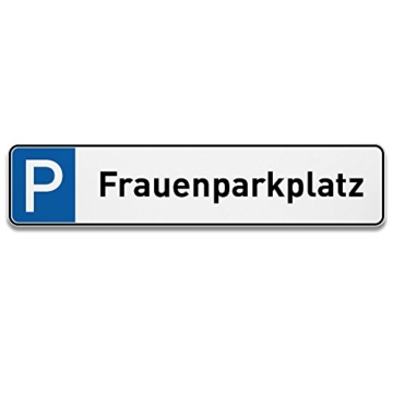 printplanet® Parkplatzschild Frauenparkplatz - Schild aus 5 mm PVC Kunststoff - Größe 520 mm x 115 mm - 1