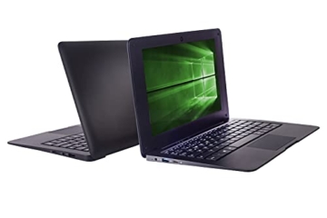 Bigmachine Computer Laptop Mini 10,1 Zoll 32 GB Windows 10 ultradünnes und leichtes Netbook Intel Quad Core PC HDMI USB Webcam Netflix YouTube QWERTZ Layout (Schwarz) - 2