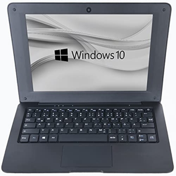 Bigmachine Computer Laptop Mini 10,1 Zoll 32 GB Windows 10 ultradünnes und leichtes Netbook Intel Quad Core PC HDMI USB Webcam Netflix YouTube QWERTZ Layout (Schwarz) - 4