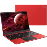 WOZIFAN Laptop 14" 128 GB SSD Erweitert die 1TB Windows 10 Notebook Intel 6GB RAM 2.4G+5G WiFi 1080 FHD Bluetooth USB HDMI mit kabelloser Maus & Tastaturschutz(Deutscher)-Rot - 1