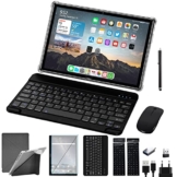 ZONKO Tablet 10 Zoll Android 11 Tablett PC, 2 in 1 Telefon Tablet Okta Kern Prozessor, 1080P FHD 4GB+64GB Speicher 128GB TF 13MP Kamera 6000mAh mit Schutzhülle Tastatur Maus, Typ-c WiFi GPS (Schwarz) - 1
