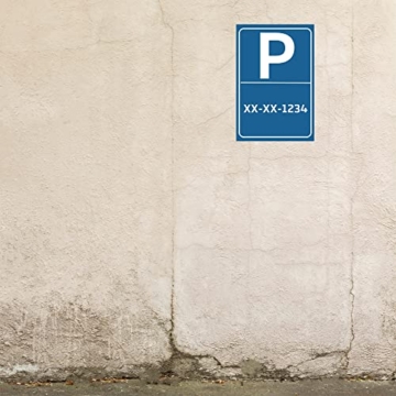 Personalisierbares Parkplatzschild mit eigenem Wunschtext, Schild mit eigenem Text, Schild mit Parkplatz-Motiv ,verschiedene Größen | Made in Germany | (DIN A4 (21 cm x 29,7 cm)) - 5