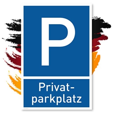 Privatparkplatz Schild (20x30 cm Kunststoff) - Parken Verboten - Privat - Klares Zeichen setzen - Parkplatz Schilder Privatgrundstück - Leicht zu montieren (Blau) - 7