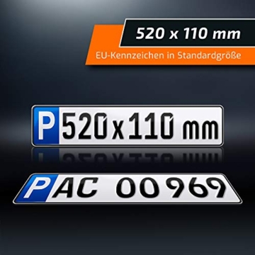 schildEVO 1 Parkplatzschild | 520 x 110 mm | WUNSCHTEXT BIS ZU 9 ZEICHEN | Parkplatz-Kennzeichen | Kfz Kennzeichen | Wunschbeschriftung | DHL-Versand - 4
