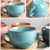 Disoza Groß Tasse 700 ml Keramik Kaffeetasse Müslischalen mit Henkel Kaffeebecher Kaffee Tee Tasse Müsli Suppen Ramen Salat Schale Schüssel Porzellan Kaffee Tasse Suppenschüssel - 5