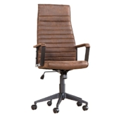 invicta INTERIOR Moderner Design Bürostuhl Lazio Highback Microfaser Vintage braun Chefsessel mit Armlehnen Drehstuhl Stuhl mit Rollen - 1