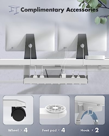 JUMMICO Höhenverstellbarer Schreibtisch 120x60 cm mit USB-Buchse und Kabelwanne, Schreibtisch Höhenverstellbar Elektrisch Verstellbarer Computertisch, Steh-Sitztisch Stehpult Stehschreibtisch(Weiß) - 5