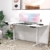 JUMMICO HöHenverstellbarer Schreibtisch Weiß 160 x 75 cm L-förmiger Schreibtisch Höhenverstellbar Elektrisch mit Memory-Steuerung,Ergonomie Gaming Tisch mit Becherhalter, Haken (Weiß) … - 2
