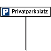 Kleberio® Parkplatz Schild - Privatparkplatz - 52 x 11 cm mit Pfosten 75 cm Privatgrundstück, Parken verboten, Verbotsschilder, Privat, Parkplatzschilder, Parkverbot, Parkschilder - 1