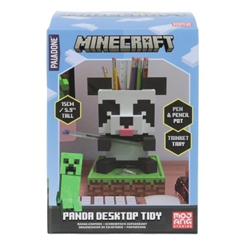 Paladone Minecraft Panda Schreibtisch-Organizer - Niedliches Ordnungszubehör für Stifte, Bleistifte & Marker mit Schmucktablett & Handyhalter - 4
