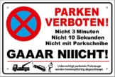 PREMIUM PS01 Parkverbotsschild lustig Schild Parken verboten inkl. Schrauben & Löcher / 300 x 200 x 3 mm - 1