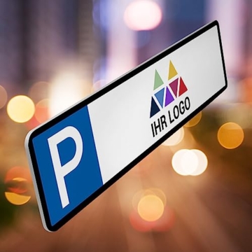 PrintPlanet® Parkschild mit eigenem Text personalisieren - Alu-Dibond 3 mm Weiß - Verschiedene Größen - Parkplatzschild mit Logo - 3