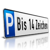 schildEVO 1 Parkplatzschild | 520 x 110 mm | Wunschtext bis zu 14 Zeichen | Parkplatz-Kennzeichen | Privatparkplatz | Individuelle Wunschbeschriftung | DHL-Versand - 1