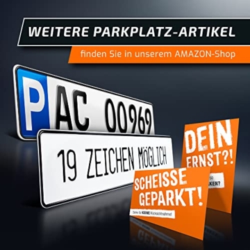 schildEVO 1 Parkplatzschild | 520 x 110 mm | Wunschtext bis zu 14 Zeichen | Parkplatz-Kennzeichen | Privatparkplatz | Individuelle Wunschbeschriftung | DHL-Versand - 9