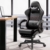 Dowinx Gaming Stuhl Bürostuhl Ergonomischer PC-Stuhl mit Massage Lendenwirbelstütze, Racing Stil PU Leder Hohe Rückenlehne Verstellbarer Drehsessel mit Fußstütze (Schwarz & Rot) - 4
