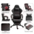 Dowinx Gaming Stuhl Bürostuhl Ergonomischer PC-Stuhl mit Massage Lendenwirbelstütze, Racing Stil PU Leder Hohe Rückenlehne Verstellbarer Drehsessel mit Fußstütze (Schwarz & Rot) - 5