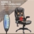 HOMCOM Massagesessel Bürosessel Bürostuhl Chefsessel Gamingsessel 6 Punkt Vibrations Massage mit Wärmefunktion Kunstleder Ledersessel drehbar (Braun) - 4