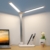 iVict Dual Swing Arm LED Schreibtischlampe, 5-Modi Touch Control Helligkeitsstufen Schreibtischlicht mit 45-Minuten Auto-Off Timer, USB-Ladeanschluss, Speicherfunktion, Stifthalter für Büro - 1