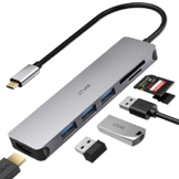 USB C Hub, USB C Adapter mit 4K HDMI Ausgang, 3 USB 3.0-Anschlüsse, SD/TF Kartenleser, kompatibel für MacBook Pro/Air, Laptop und mehr Typ-C-Geräte - 1