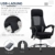 Vinsetto Bürostuhl mit Massagefunktion, Massagestuhl mit 2 Vibrationspunkten, Computerstuhl mit Liegefunktion, Fußstütze, USB-Schnittstelle, Schreibtischstuhl mit Mesh-Gewebe, Schwarz - 5