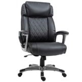 Vinsetto Massage-Bürostuhl 6-Punkt-Massage-Drehstuhl ergonomischer Stuhl Einstellbare aus Kunstleder mit gewölbter Kopfstütze und Armlehne Schwarz 70 x 76,5 x 114-124 cm - 1