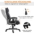 Vinsetto Massage-Bürostuhl 6-Punkt-Massage-Drehstuhl ergonomischer Stuhl Einstellbare aus Kunstleder mit gewölbter Kopfstütze und Armlehne Schwarz 70 x 76,5 x 114-124 cm - 4