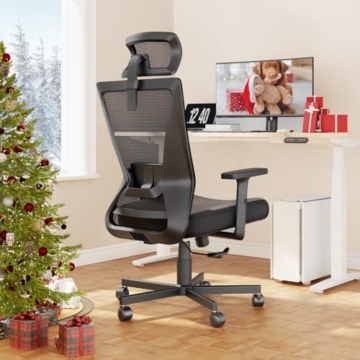Dripex Bürostuhl, ergonomischer Schreibtischstuhl, Chefsessel mit breites Schaumstoffkissen, Nacken-, Schulter- und taillenfreundlich, höhenverstellbar, Neigungsfunktion von 90° bis 135° - 1