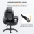 HOMCOM Bürostuhl Massagesessel Massagefunktion mit 6 Vibrationspunkte Ergonomischer Gaming Stuhl mit Wärmefunktion Kunstleder Schwarz 68 x 69 x 108-117cm - 5