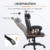 HOMCOM Bürostuhl Massagesessel Massagefunktion mit 6 Vibrationspunkte Ergonomischer Gaming Stuhl mit Wärmefunktion Kunstleder Schwarz 68 x 69 x 108-117cm - 6