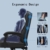 JUMMICO Leder-Bürostuhl mit Massagefunktion, Bürostuhl mit Fußstütze, Hochlehner 135° Computerstühle, Bürostühle mit 360°-Drehrollen für Zuhause, Schwarz - 7