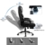 KCREAM Bürostuhl Atmungsaktiver Leder mit Fußstütze Chefsessel mit hoher Rückenlehne und Verstellbarer Armlehne Schreibtisch Drehsessel höhenverstellbar bis 210 KG(schwarz) - 5