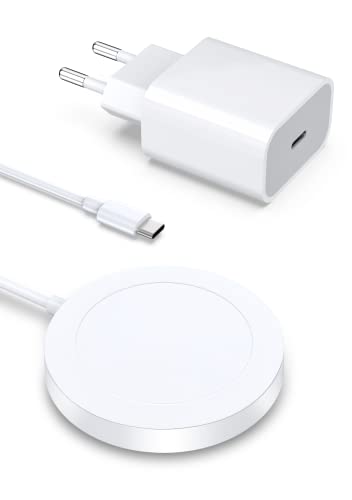 Mag-Safe Ladegerät Wireless Charger für iPhone: Magnet Ladestation Induktive kabellos Ladepad Kompatibel mit iPhone 15 14 13 12 und Air-Pods 3 2 Pro mit 20W Schnelles Adapter - 9