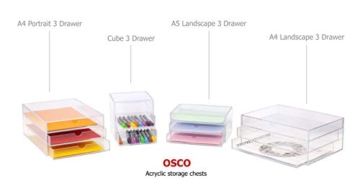Osco A3TP Magazin mit 3 Schubladen aus klarem Acryl für Dokumente, 3259B, Durchsichtig - 6