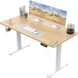Homall 140x70 cm Höhenverstellbarer Elektrisch Schreibtisch, 2-Fach-Teleskop, Sitz-Stehpult mit Vierteilige Tischplatte, Computertisch mit Memory Funktion - 1
